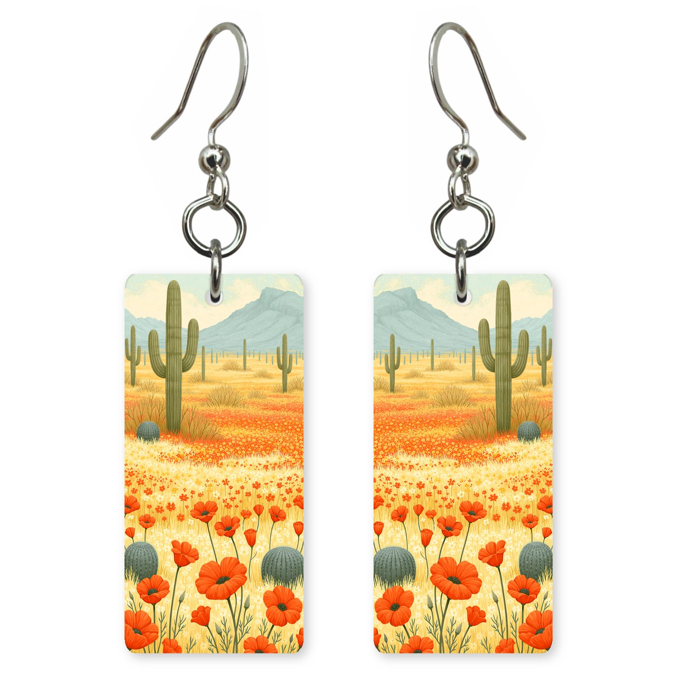 Saguaro National Park Blooming — She's Choosing earrings, shown as a pair