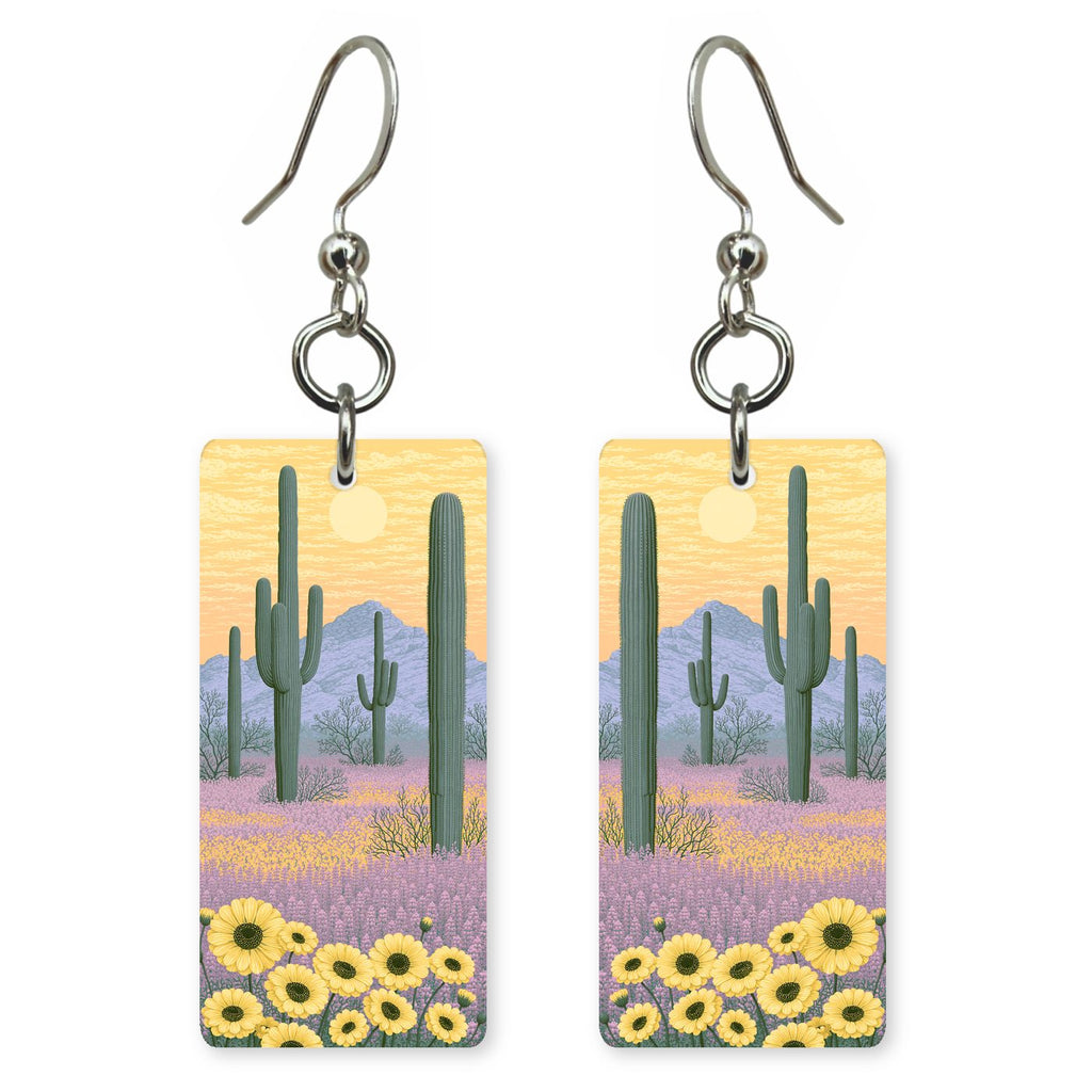 Saguaro National Park Blooming — She's Choosing earrings, shown as a pair