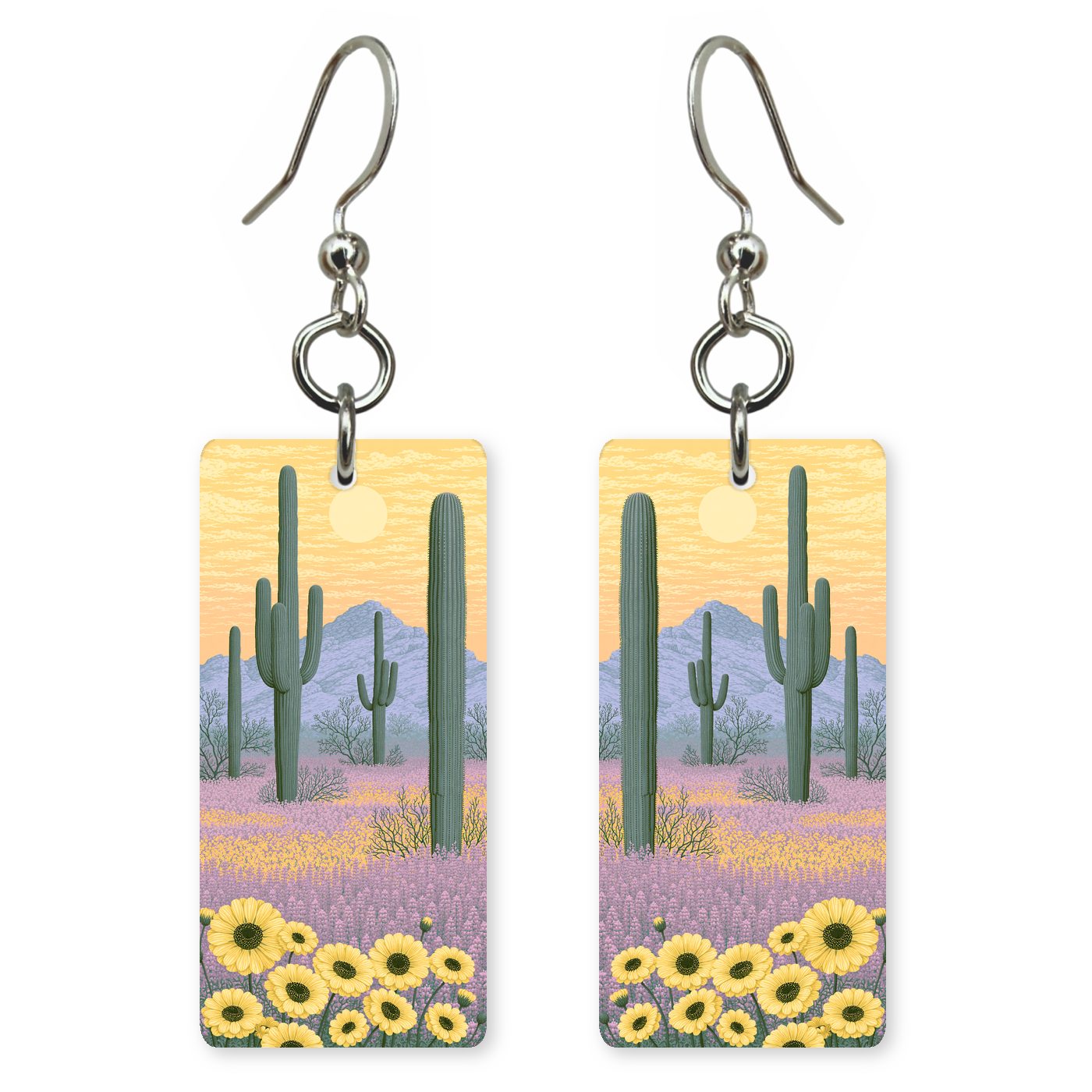Saguaro National Park Blooming — She's Choosing earrings, shown as a pair