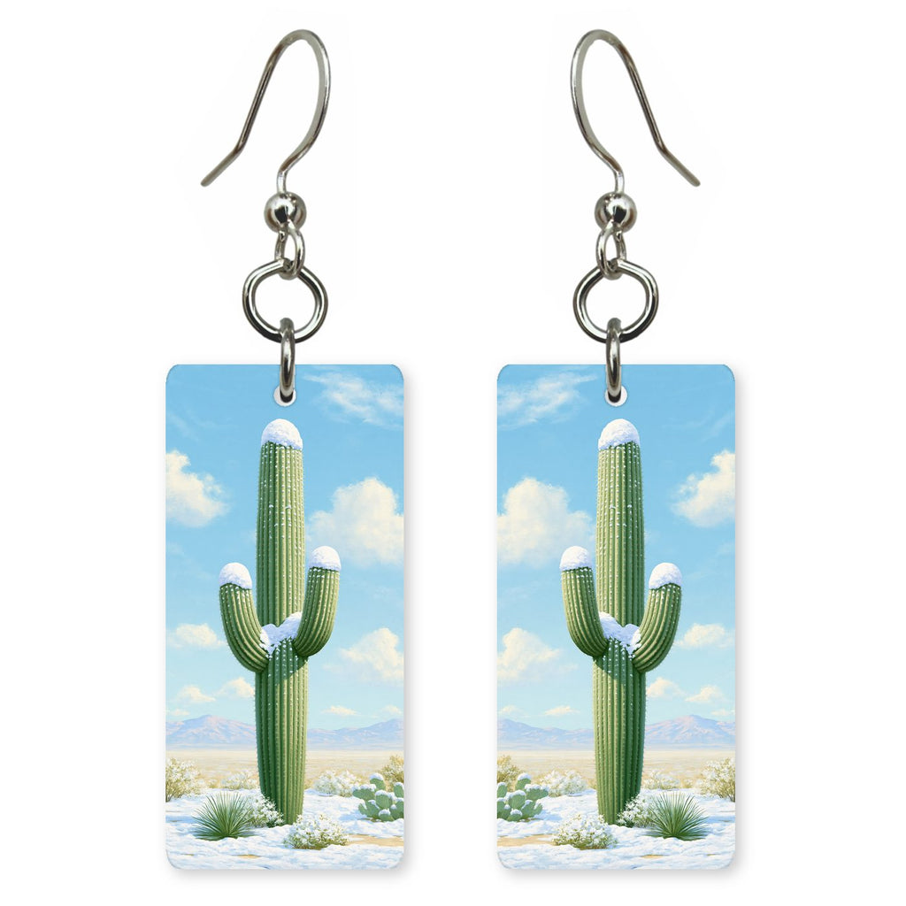 Saguaro Cactus Covered Fresh — She's Choosing earrings, shown as a pair