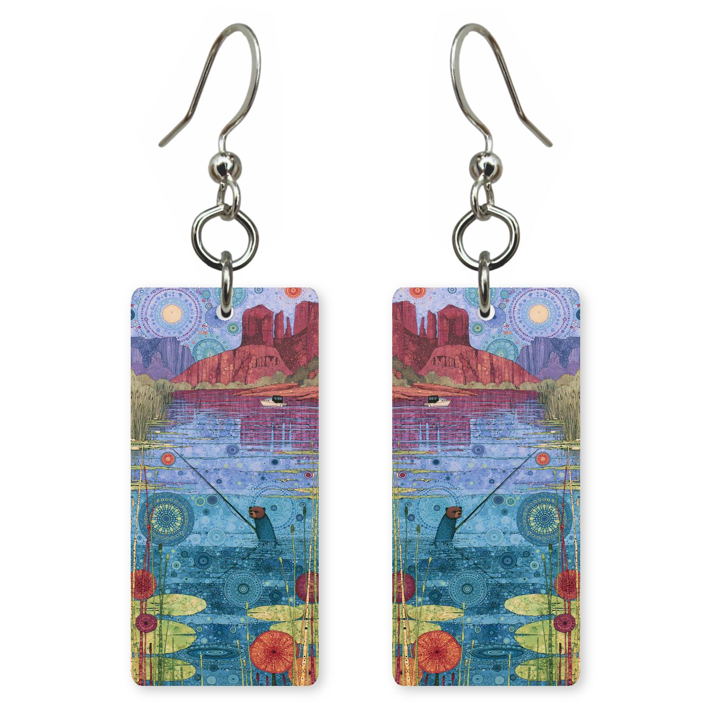 Sedona Art — She's Choosing earrings, shown as a pair
