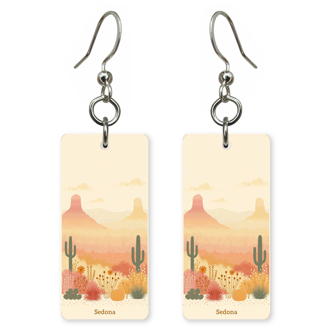 Sedona Red Rock Buttes — She's Choosing earrings, shown as a pair