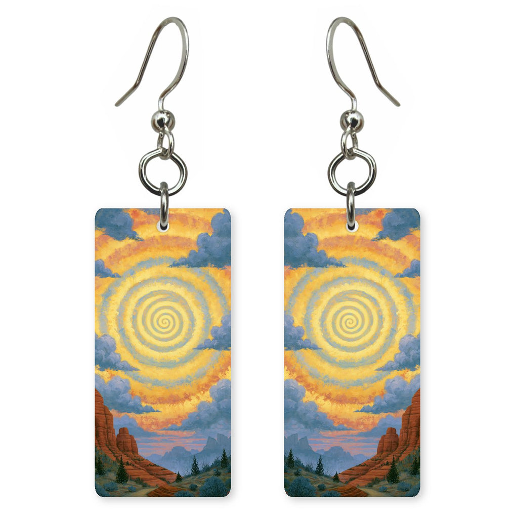 Sedona Vortex Swirl Energy — She's Choosing earrings, shown as a pair