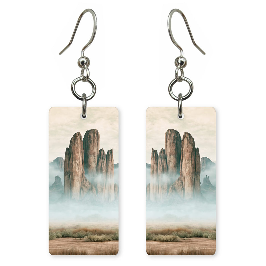 Superstition Mountains Shrouded Mist — She's Choosing earrings, shown as a pair