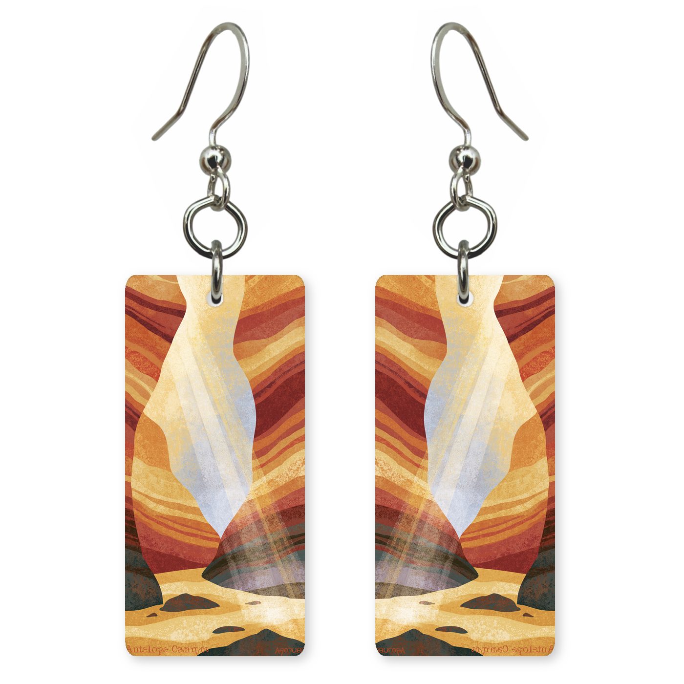 Antelope Canyon Slot Canyon — She's Choosing earrings, shown as a pair