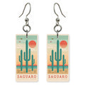 Towering Saguaro Cacti Sunset — She's Choosing earrings, shown as a pair