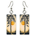 Woodblock Style Tall Strai — She's Choosing earrings, shown as a pair