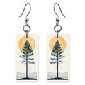 Woodblock Style Tall Straight — She's Choosing earrings, shown as a pair