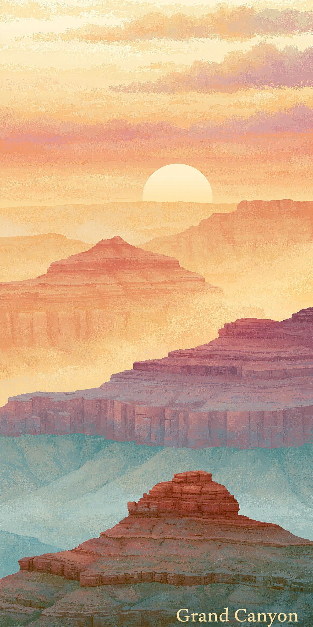 Grand Canyon Sunrise Layered — full design art