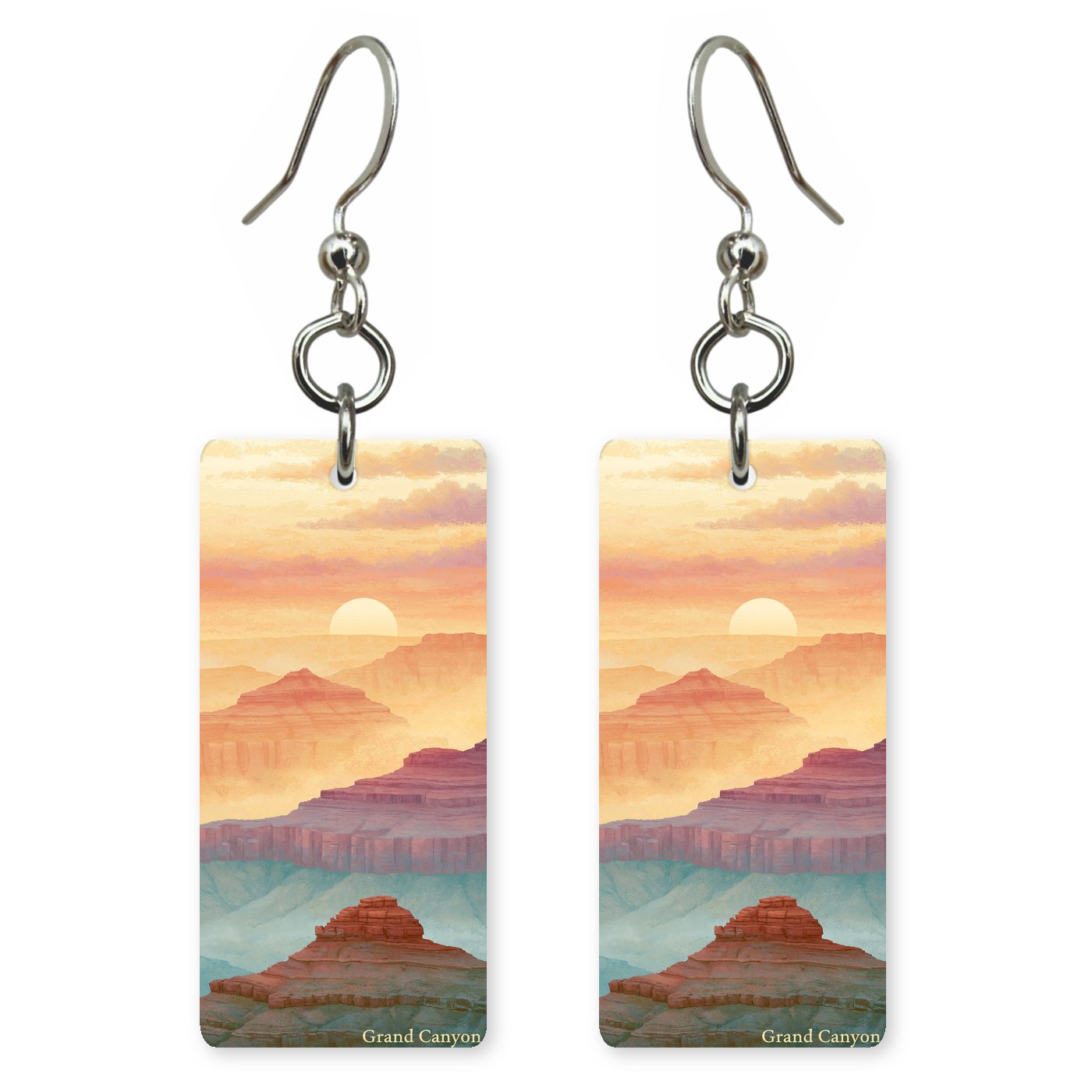 Grand Canyon Sunrise Layered — She's Choosing earrings, shown as a pair