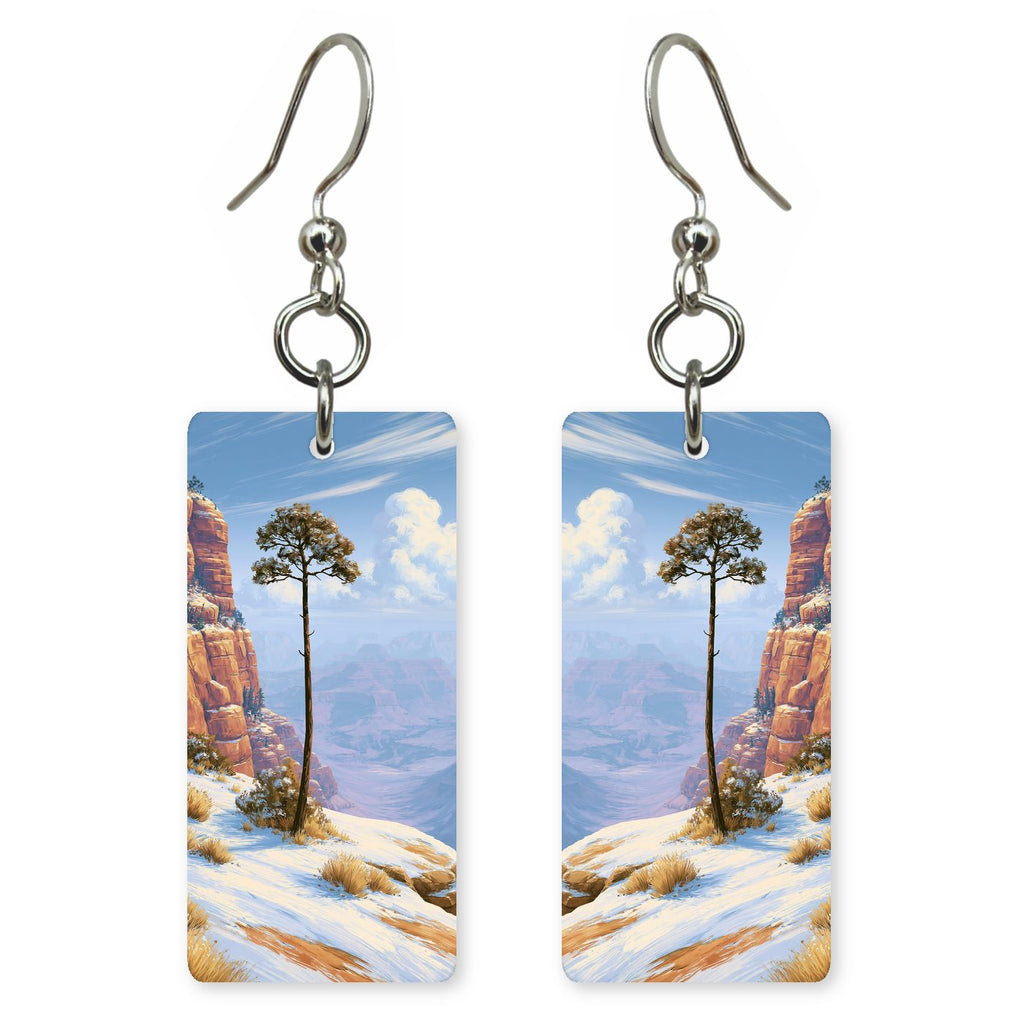 Grand Canyon Winter Dusting — She's Choosing earrings, shown as a pair