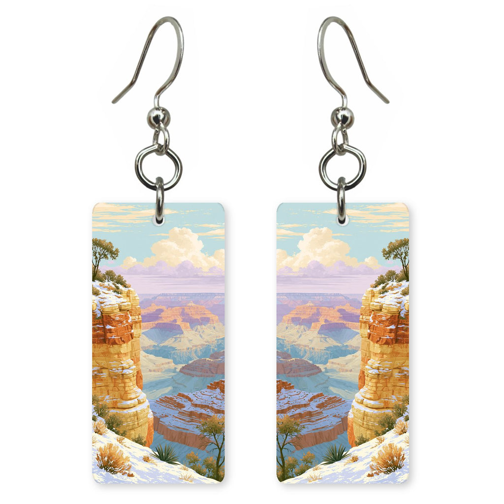 Grand Canyon Winter Dusting — She's Choosing earrings, shown as a pair