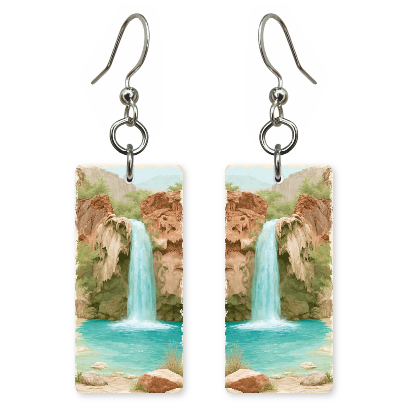 Havasu Falls Golden Hour — She's Choosing earrings, shown as a pair