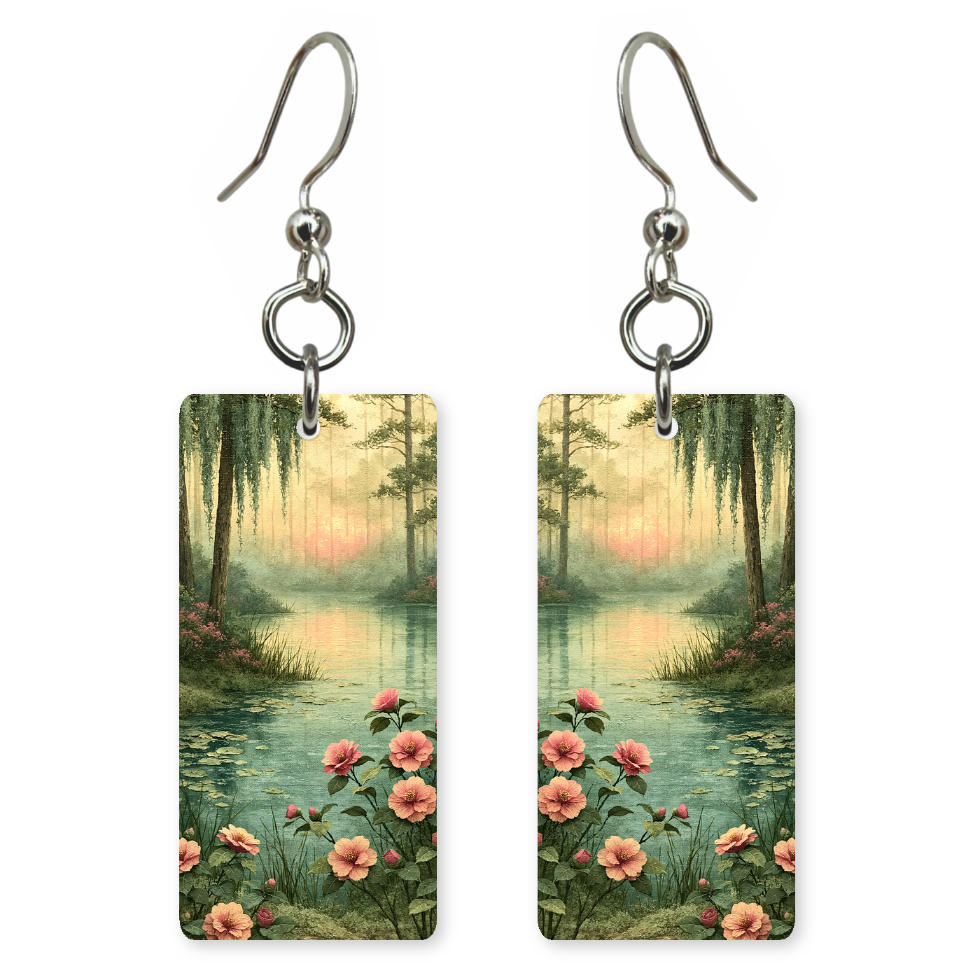 She's Choosing South Carolina Earrings | Camellia Forest Pond