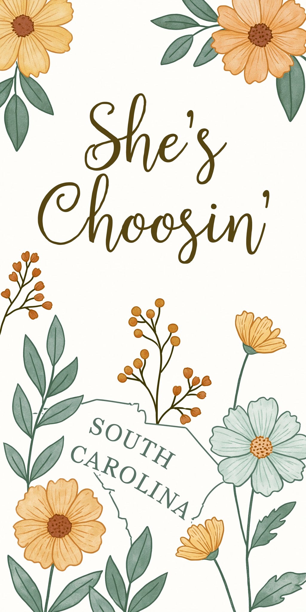 Yellow Floral Wreath — full design art