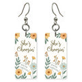 Yellow Floral Wreath — She's Choosing earrings, shown as a pair