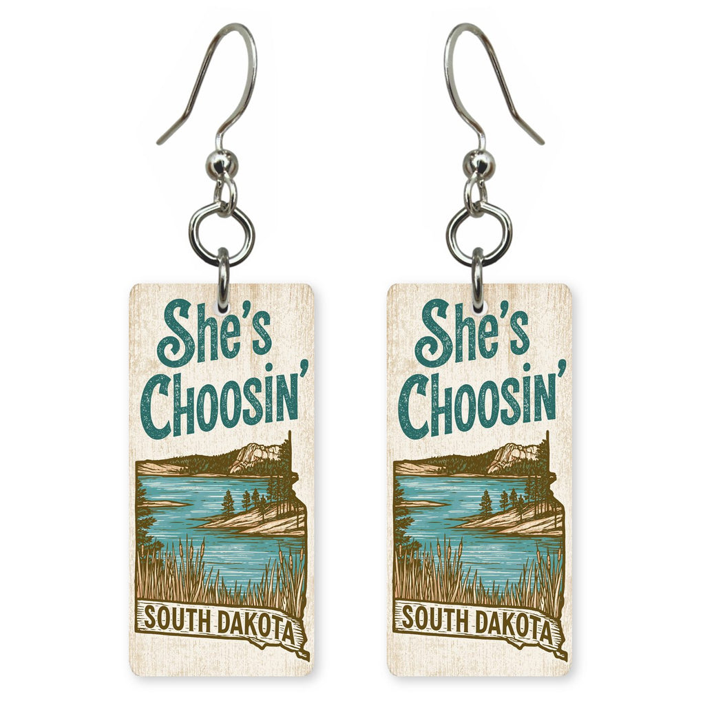 Lake Cattails — She's Choosing earrings, shown as a pair