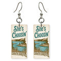 Lake Cattails — She's Choosing earrings, shown as a pair