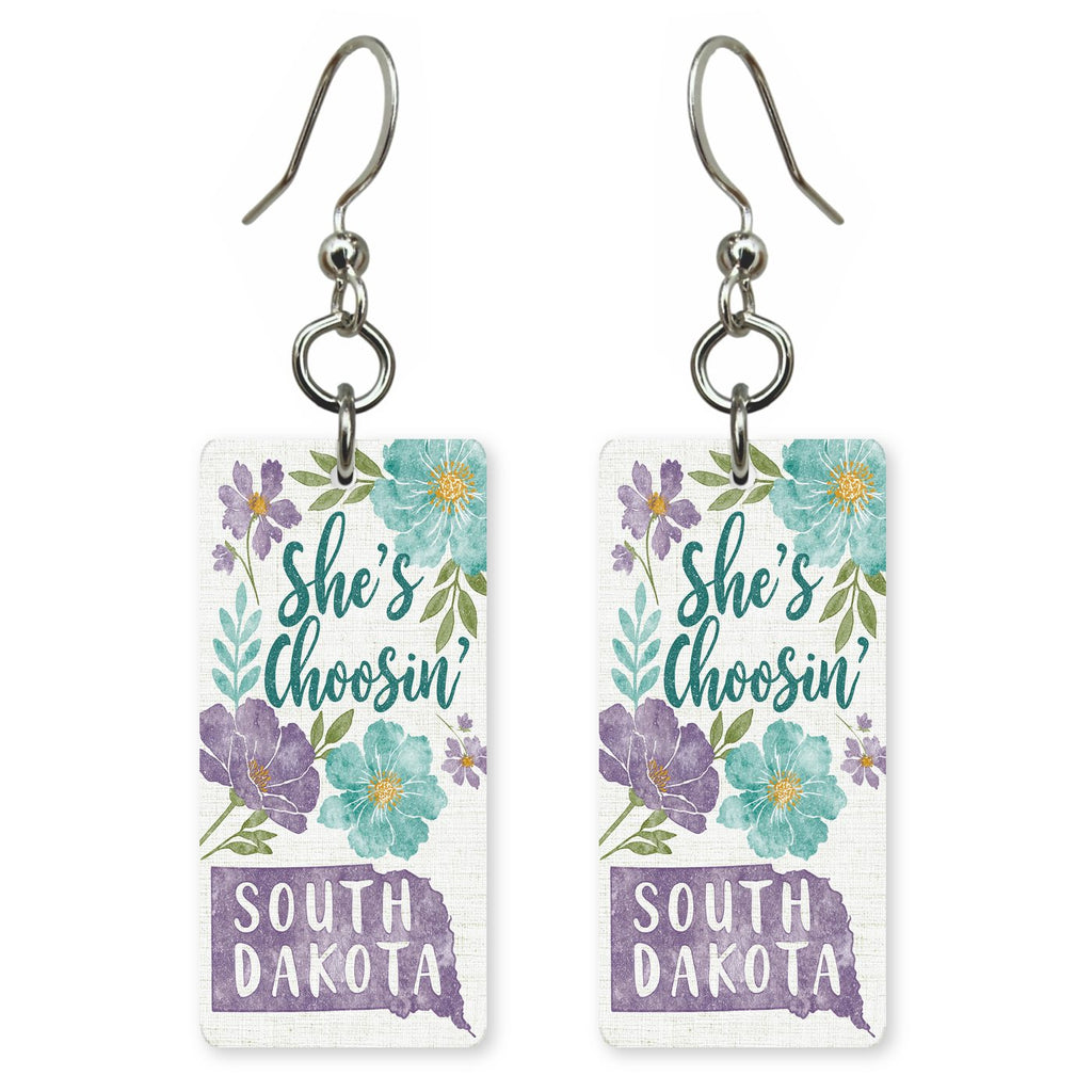 Purple Florals — She's Choosing earrings, shown as a pair