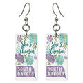 Purple Florals — She's Choosing earrings, shown as a pair