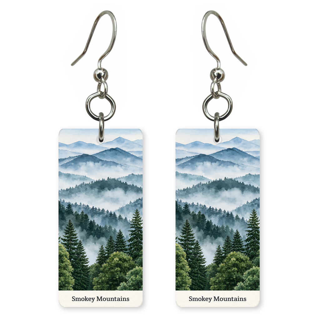 She's Choosing Tennessee Earrings | Smoky Mountain Watercolor