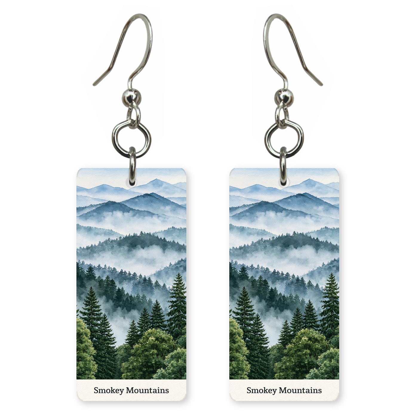 She's Choosing Tennessee Earrings | Smoky Mountain Watercolor
