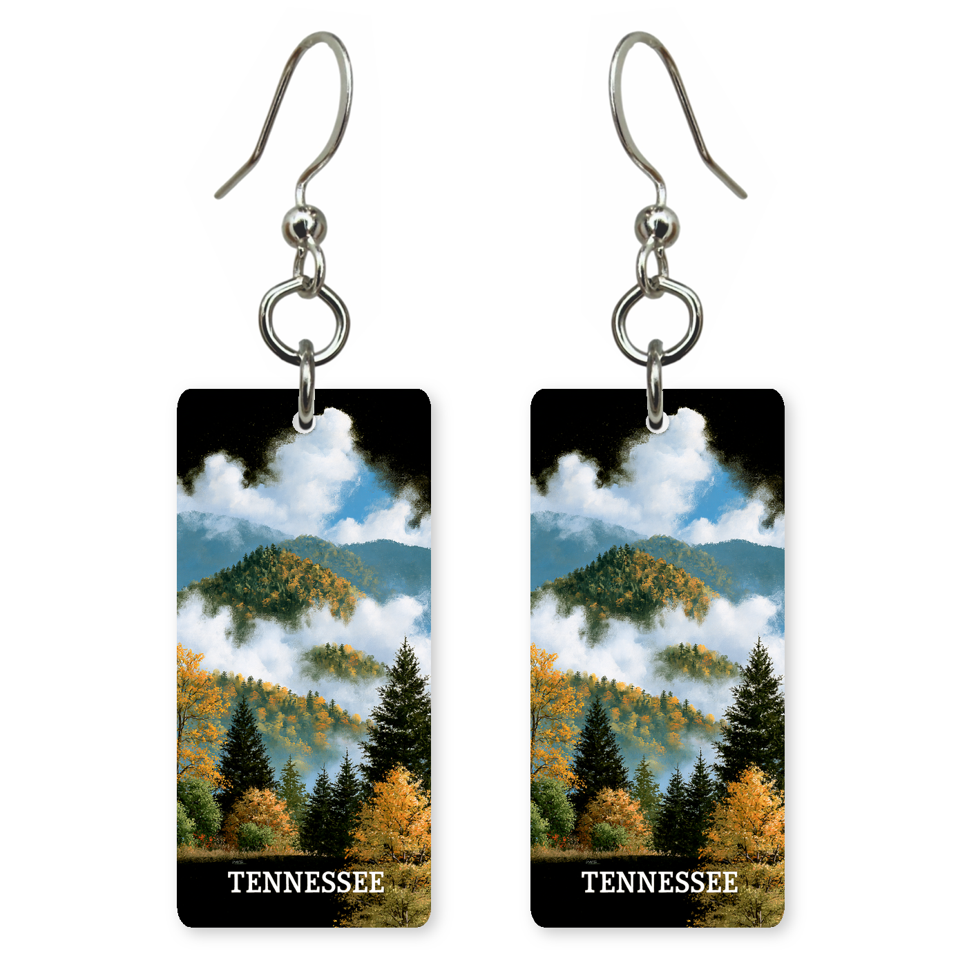 She's Choosing Tennessee Earrings | Smoky Cloudscape