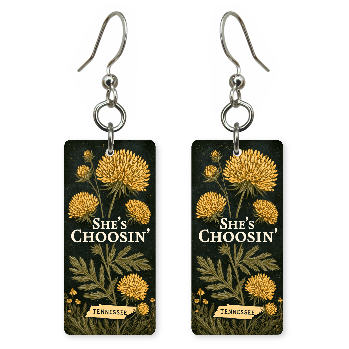 She's Choosing Tennessee Earrings | Choosin Chrysanthemums
