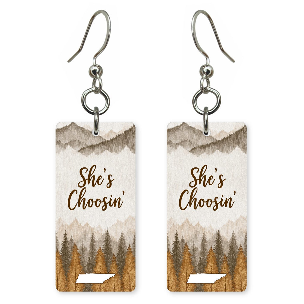 Smoky Mountains — She's Choosing earrings, shown as a pair