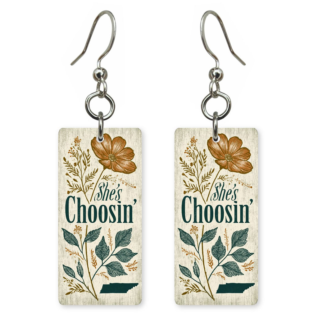 Copper Bloom — She's Choosing earrings, shown as a pair