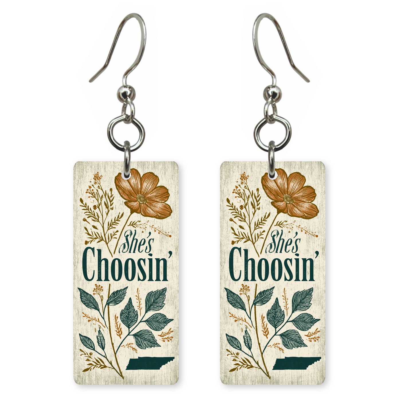 Copper Bloom — She's Choosing earrings, shown as a pair