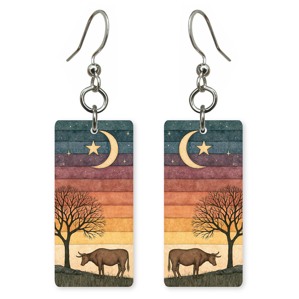 Texas Country Art — She's Choosing earrings, shown as a pair