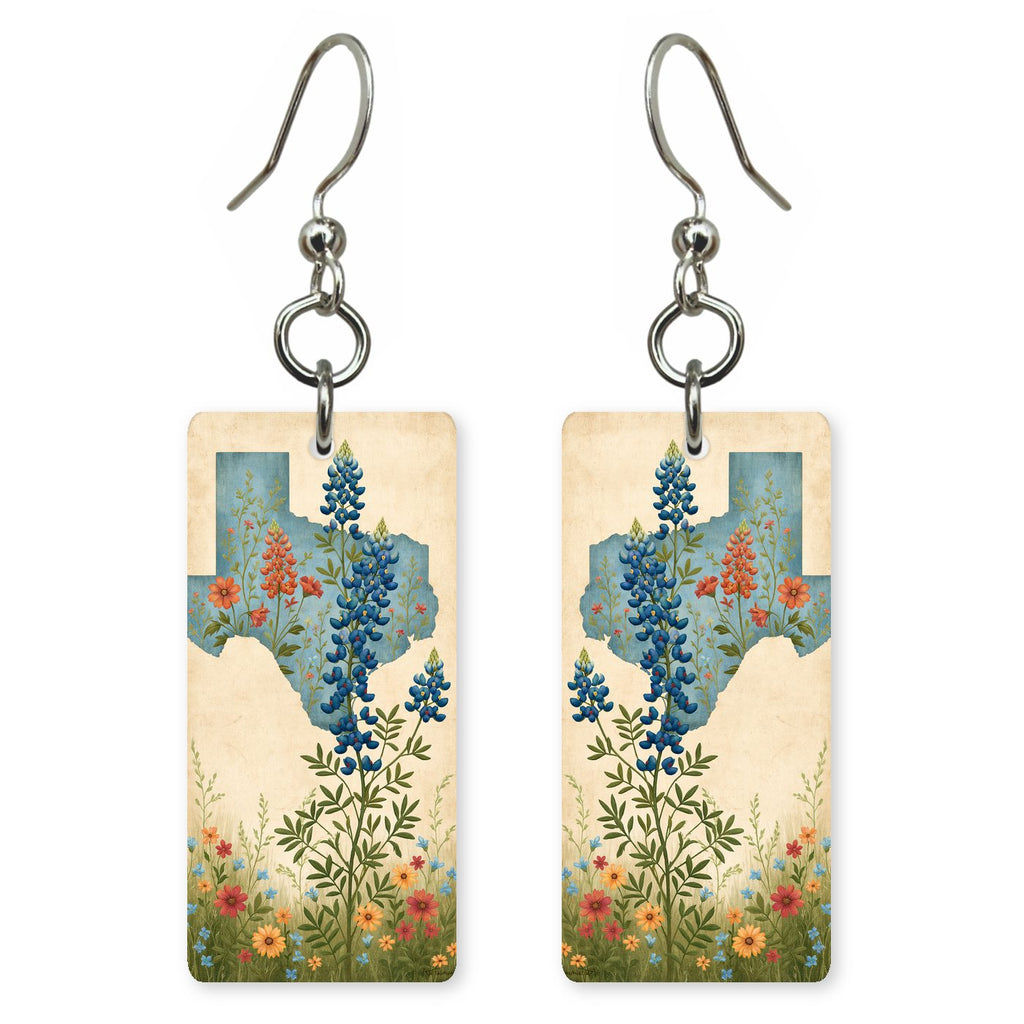 Texas Nature Art — She's Choosing earrings, shown as a pair