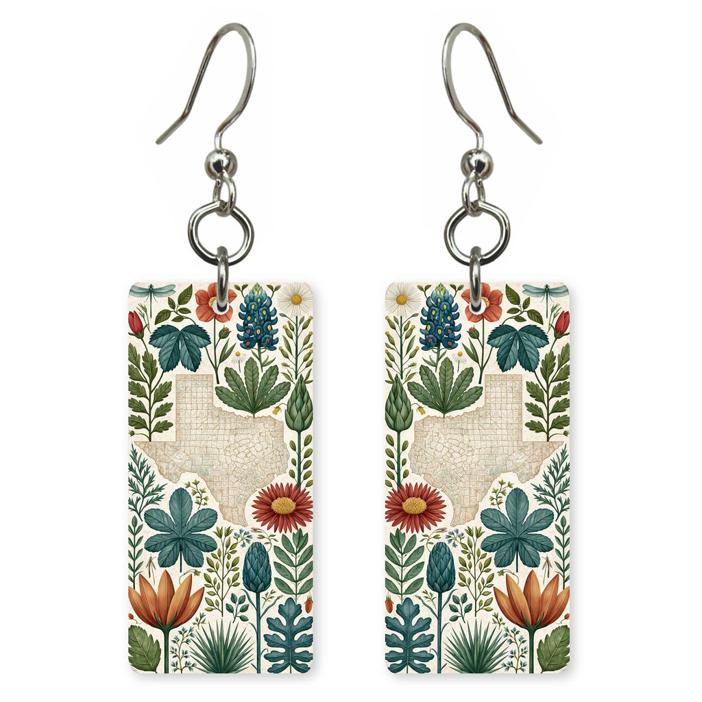 Texas Nature Art — She's Choosing earrings, shown as a pair