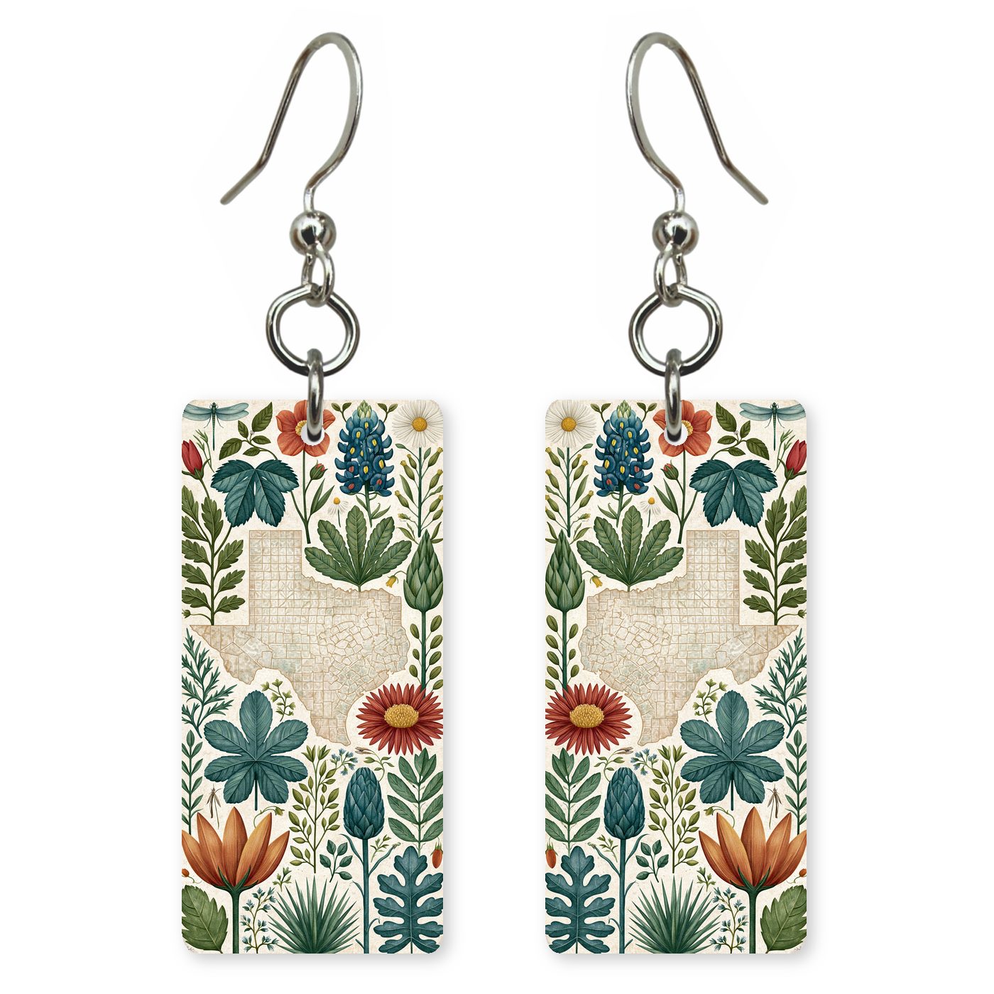 Texas Nature Art — She's Choosing earrings, shown as a pair