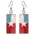 Texas Star Flag Art — She's Choosing earrings, shown as a pair