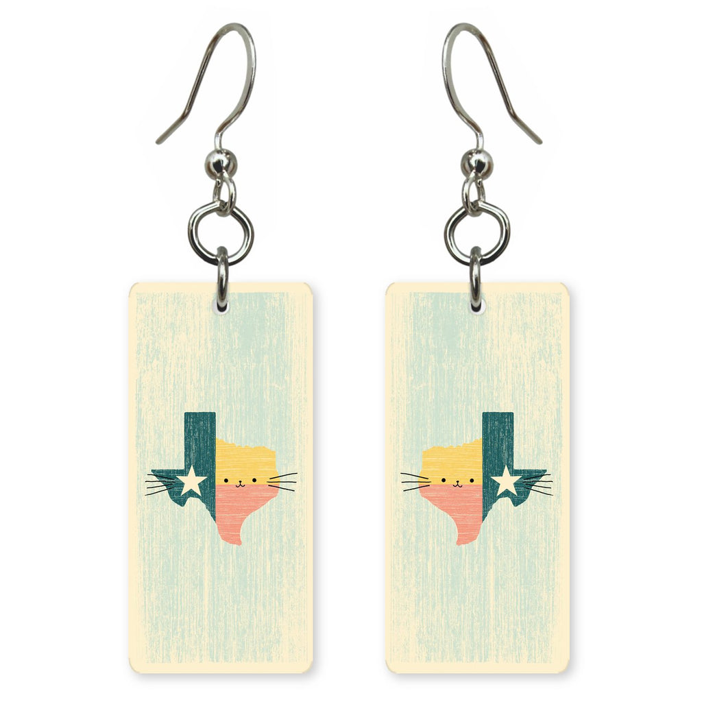 Cute Texas Art — She's Choosing earrings, shown as a pair