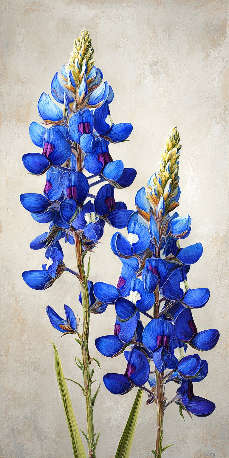 Hyper Realistic Bluebonnets Texas — full design art