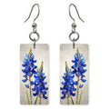 Hyper Realistic Bluebonnets Texas — She's Choosing earrings, shown as a pair