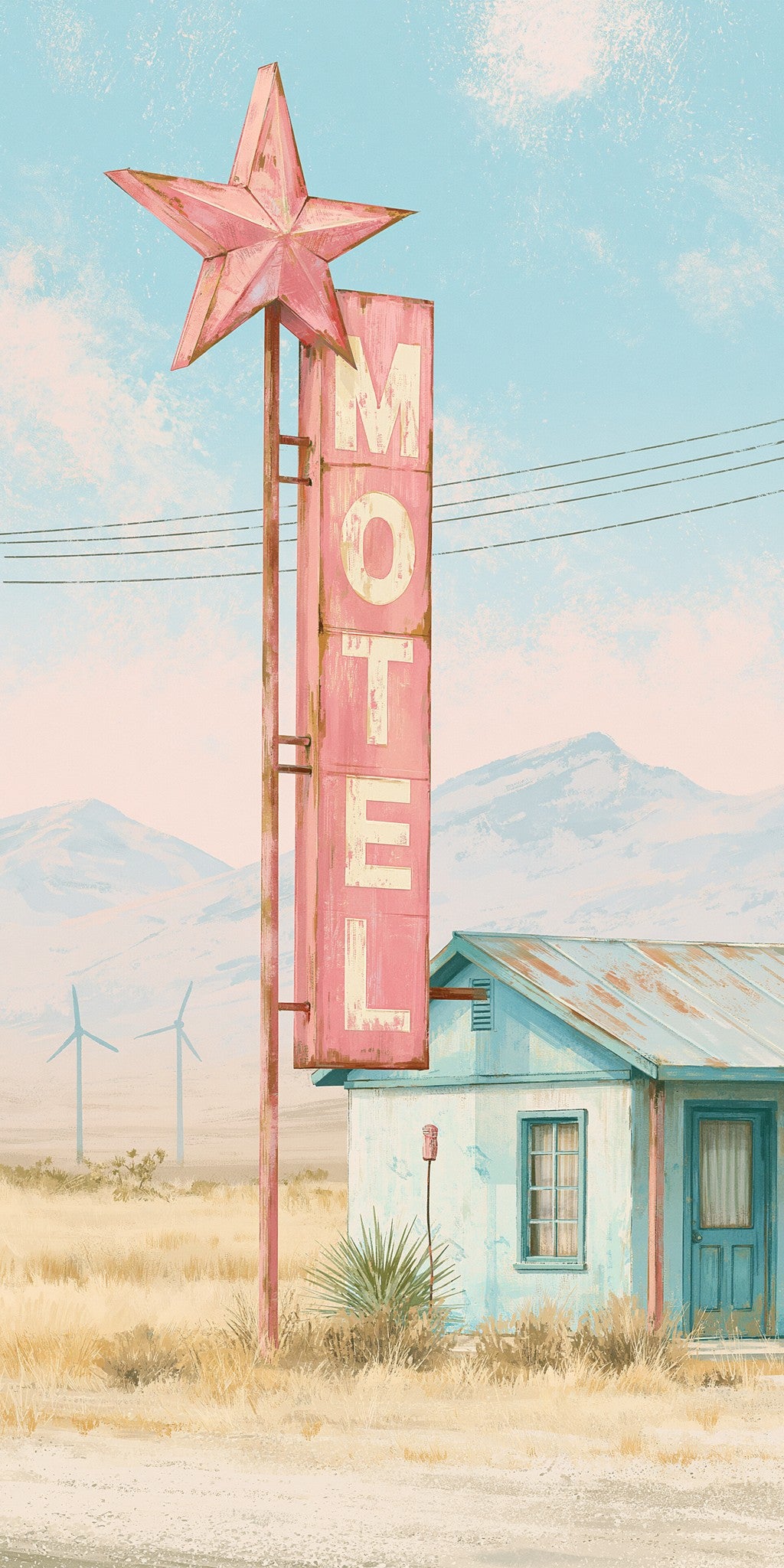 Texas Motel Motel Sign — full design art