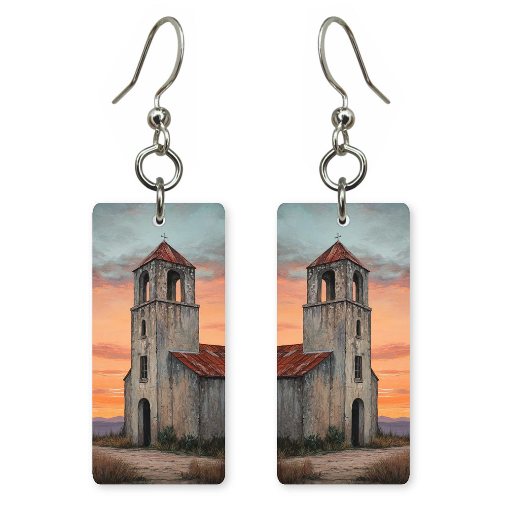 Texas Art — She's Choosing earrings, shown as a pair