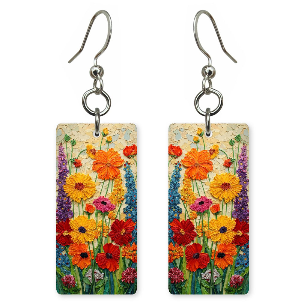 Texas Flower Art — She's Choosing earrings, shown as a pair