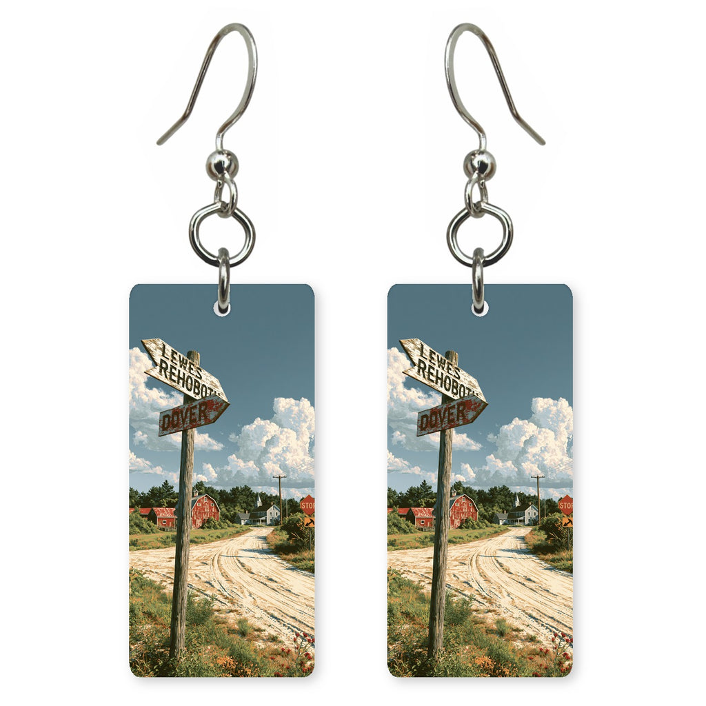 Texas texas roadside sign earrings