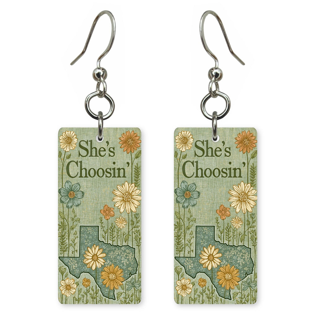 Texas texas sunflower card earrings