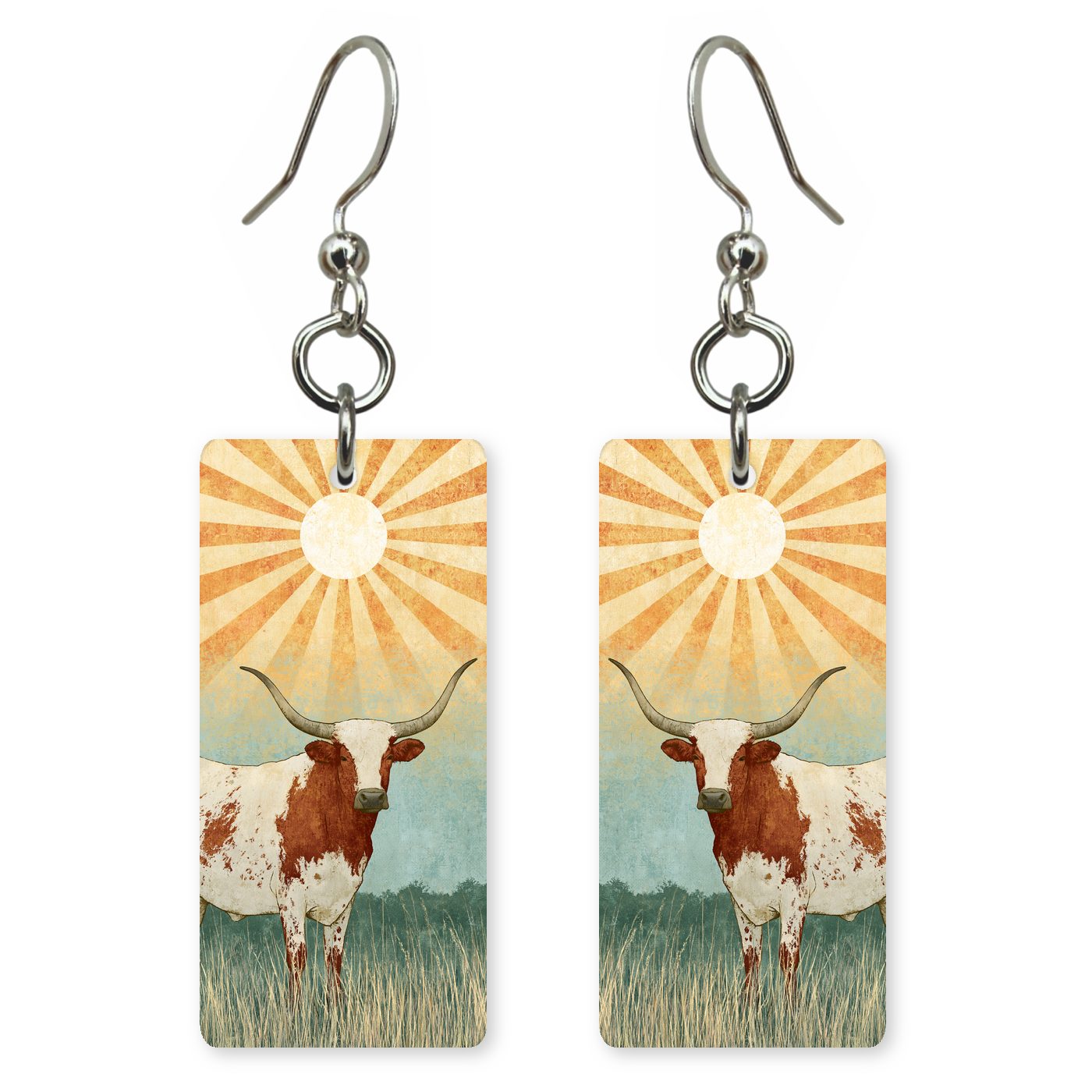 Texas Country Art — She's Choosing earrings, shown as a pair