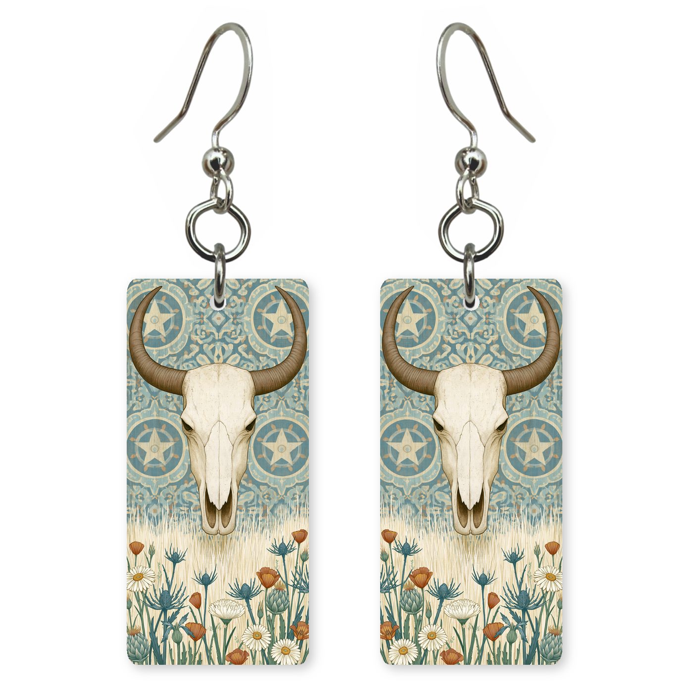 Texas Country Art — She's Choosing earrings, shown as a pair