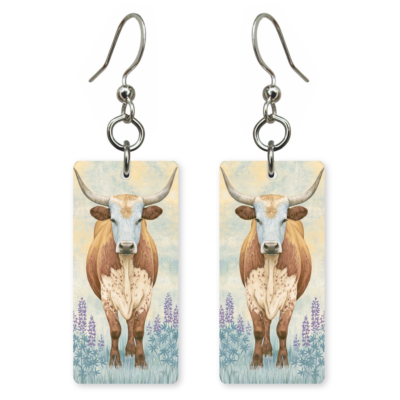 Longhorn — She's Choosing earrings, shown as a pair