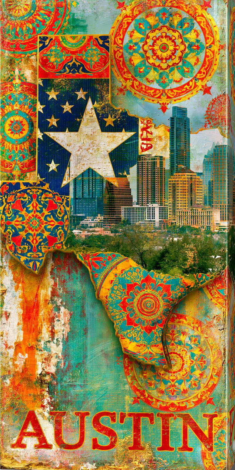 She's Choosing Texas Earrings | Austin Star Collage