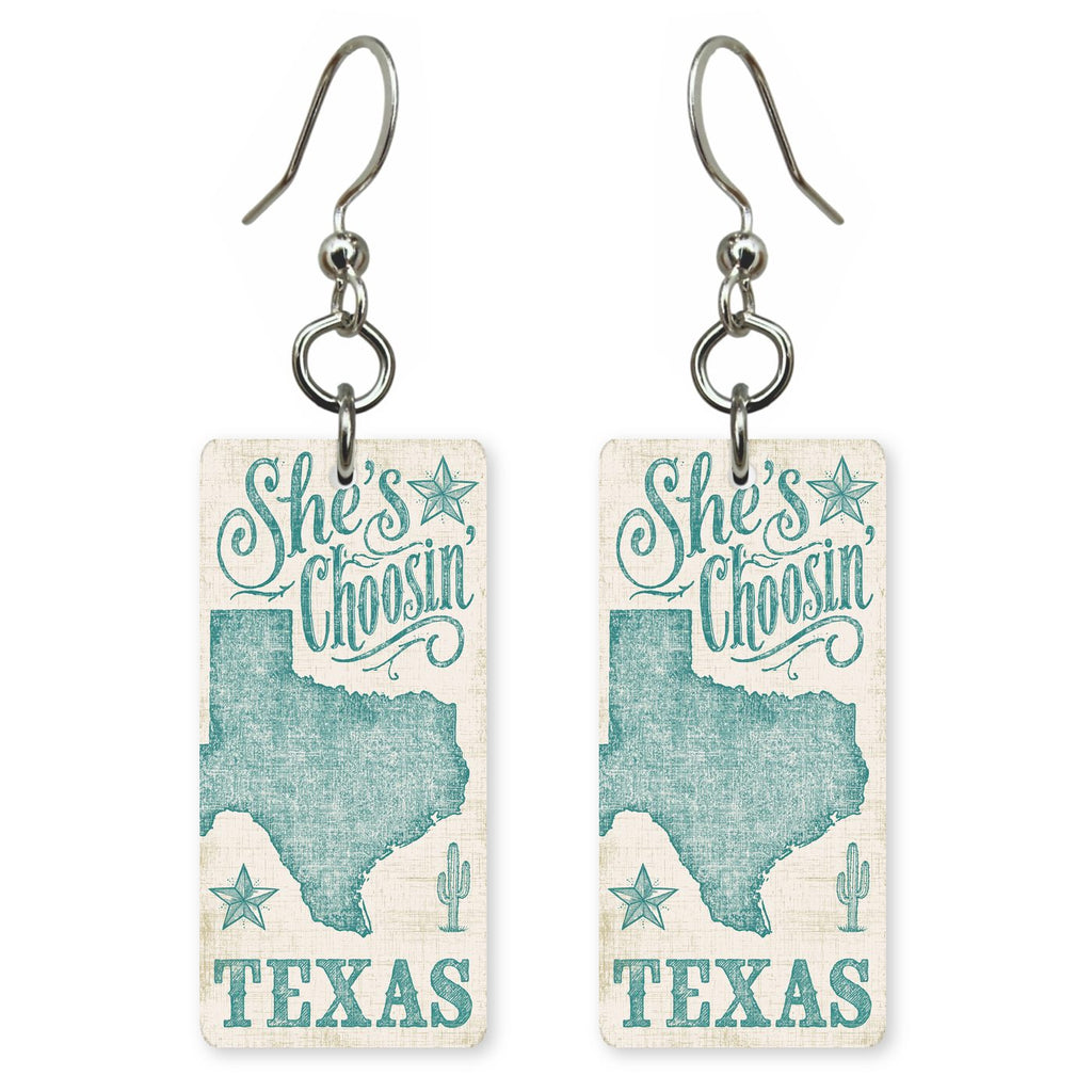 Teal Star — She's Choosing earrings, shown as a pair