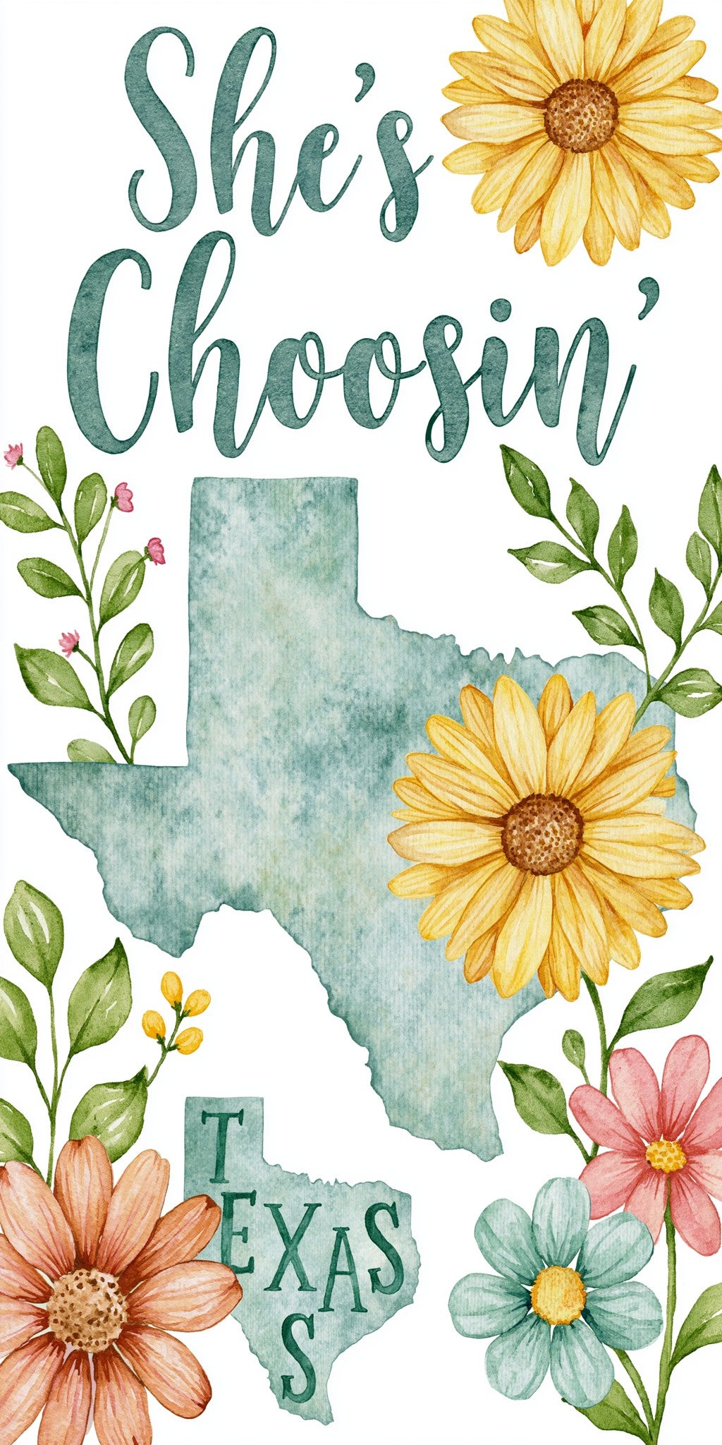 Sunflower Silhouette — full design art